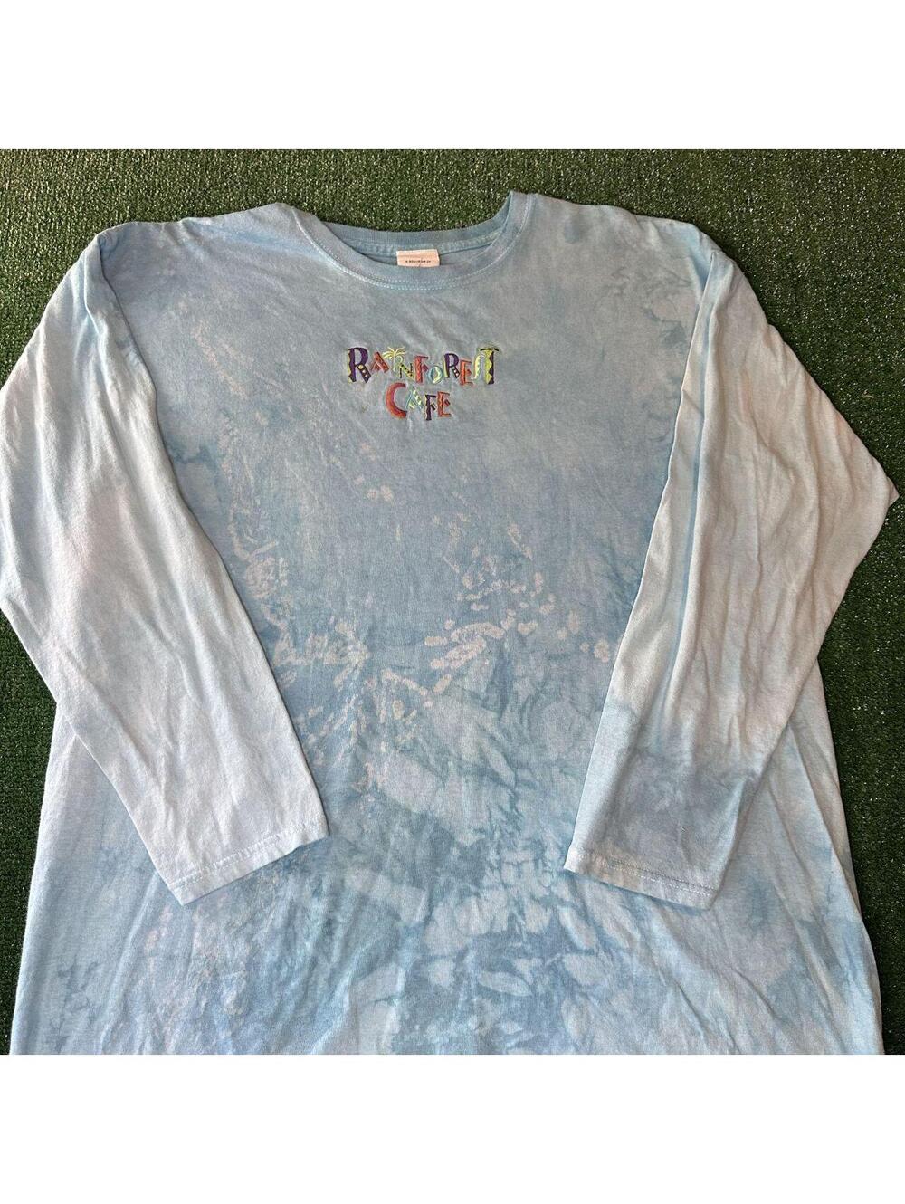 Rainforest Cafe embroidered logo Tie-Dye Long sleeve T-shirt